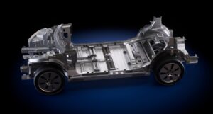 Rendering of the chassis and battery platform for GM's fourth-generation electric vehicles
