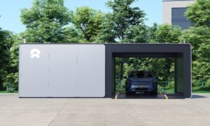 Nio Power Swap station for automatic battery swaps