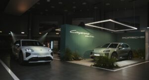Porsche Cayenne Electric on display at the revamped Porsche Centre Sharjah showroom